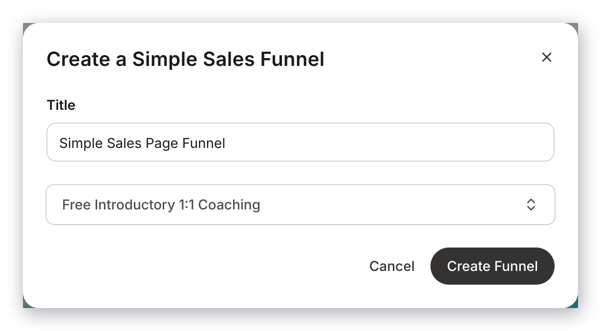 Simple Sales Page Funnel