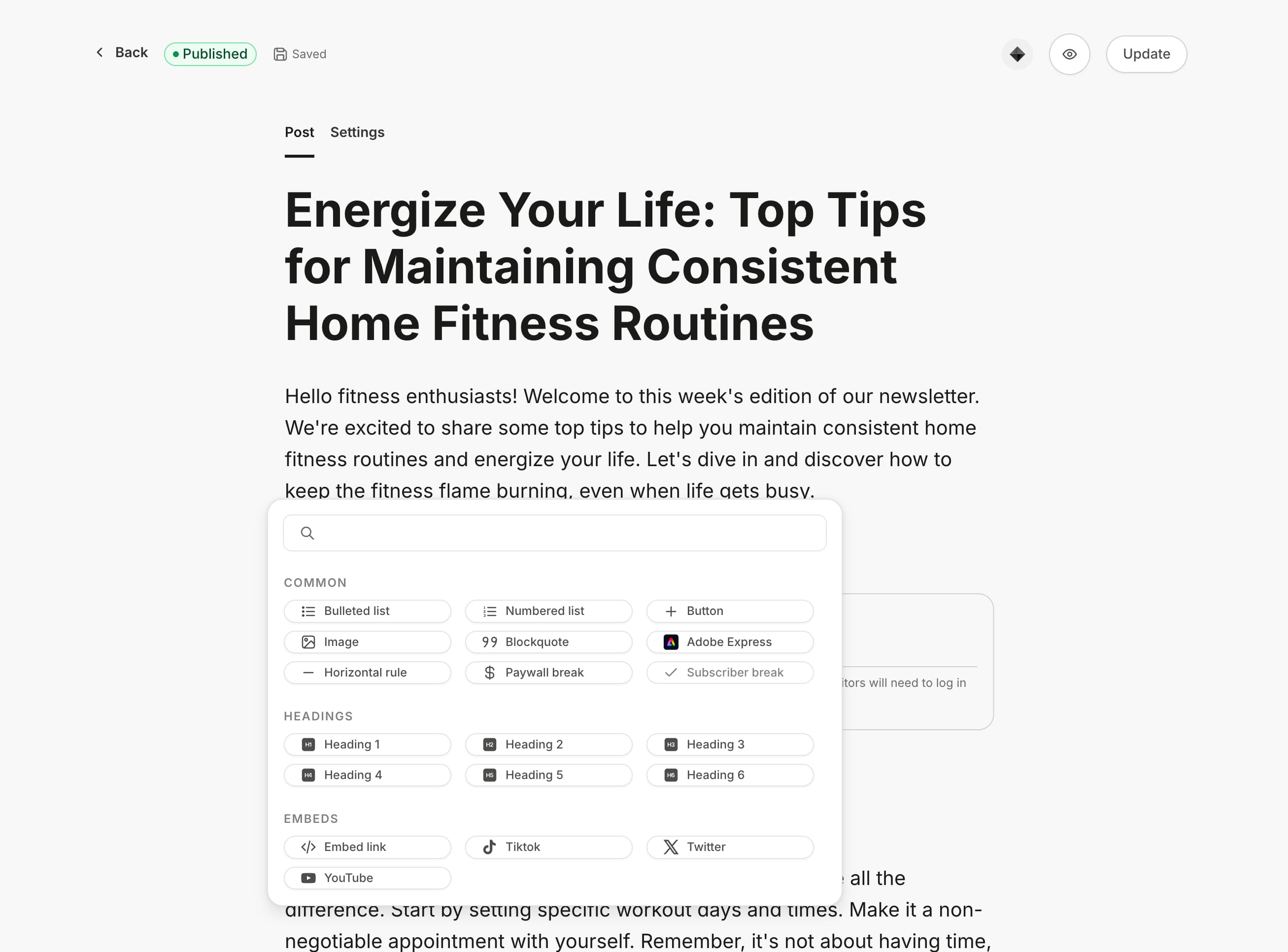 Newsletterposteditor