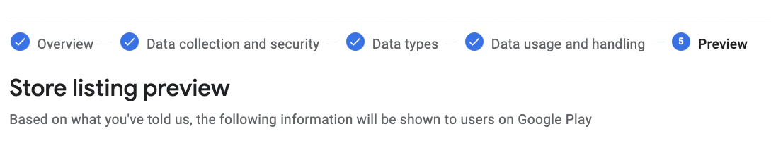 Store Listing Preview
