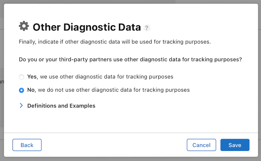Other Diagnostic tracking