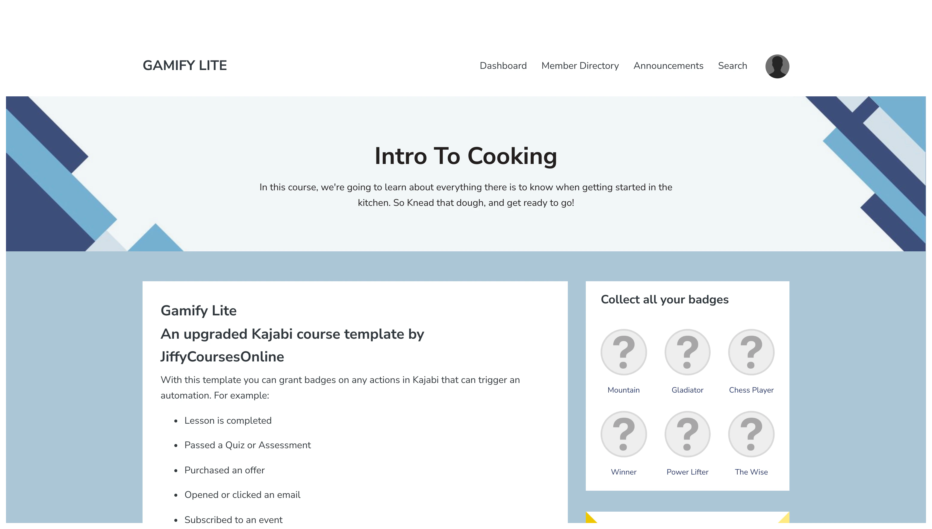 Gamify Lite with Sidebar template