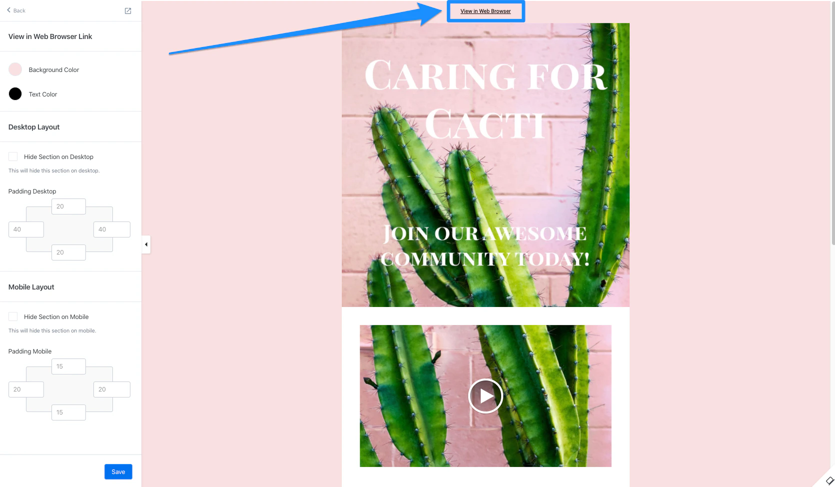 View in web browser link