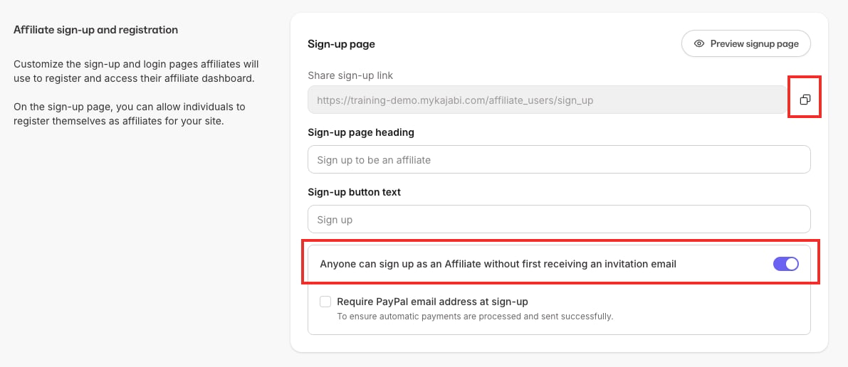 Affiliate Sign Up