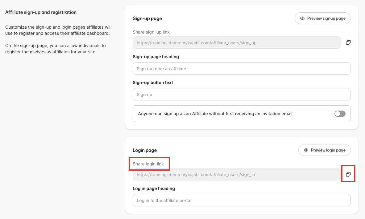 Affiliates Login Link