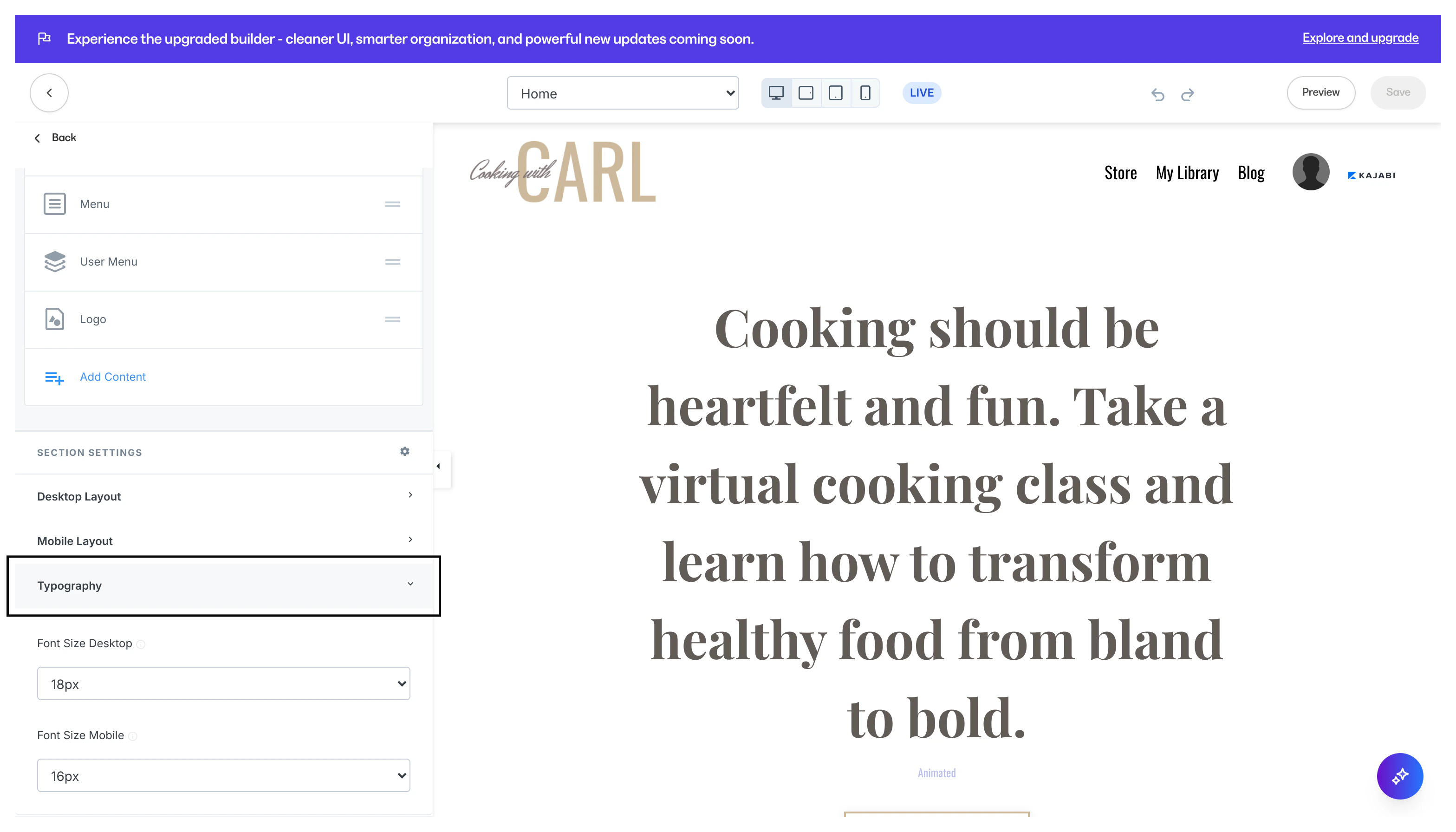 Header Typography