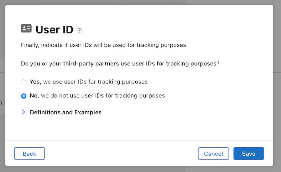 User ID tracking