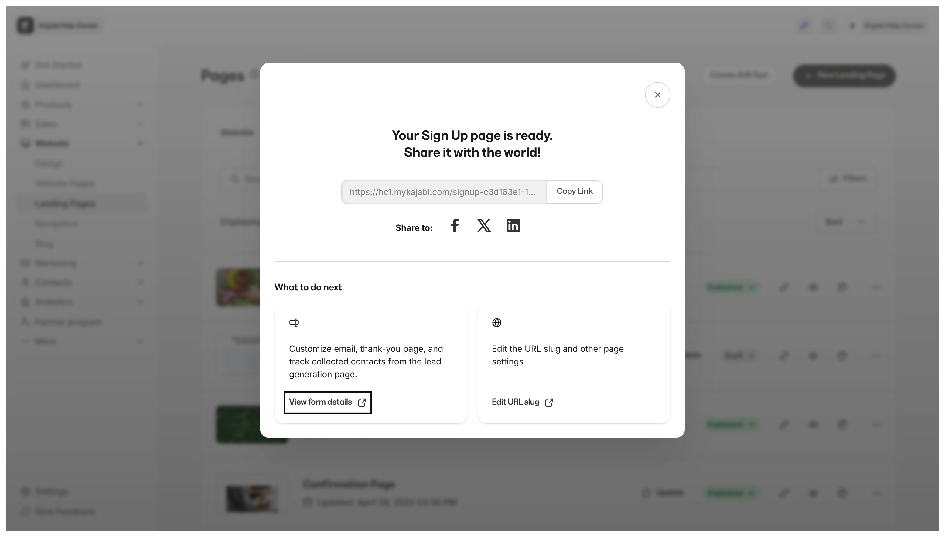 Modal - Form Details