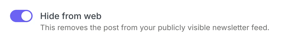 Hide from web toggle on