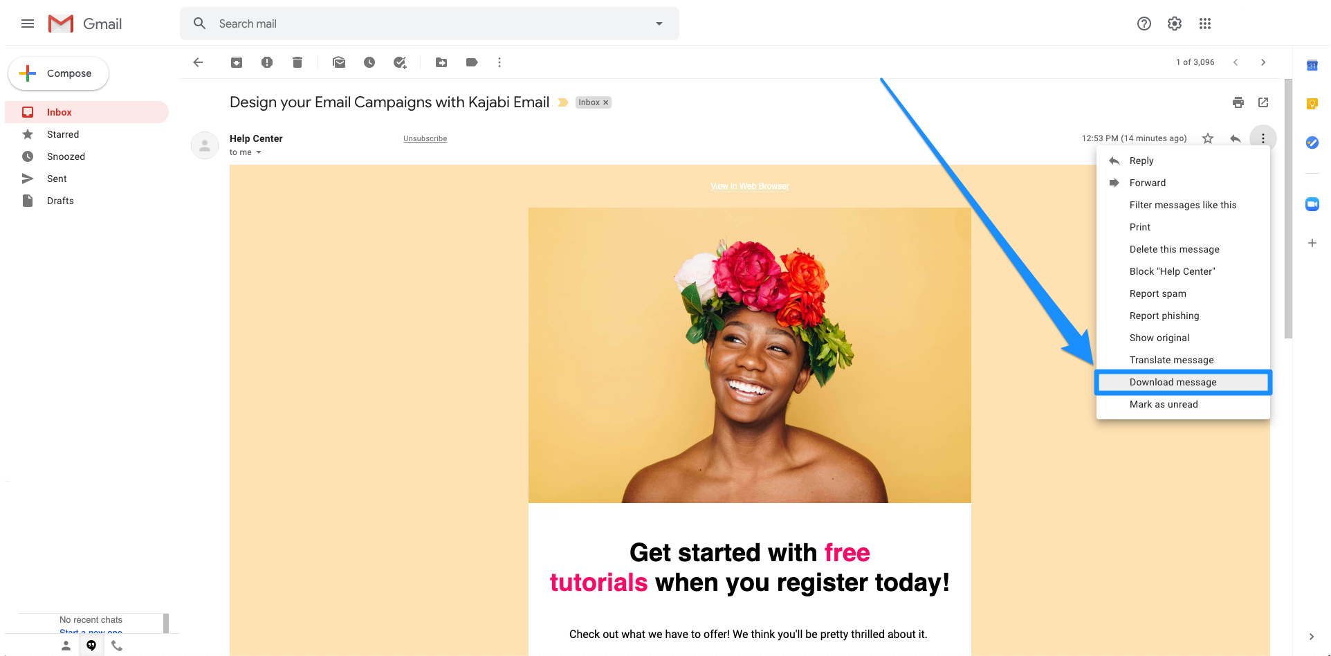Download message in Gmail