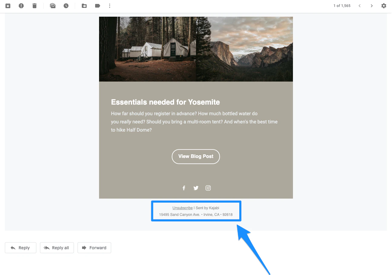 Email footer