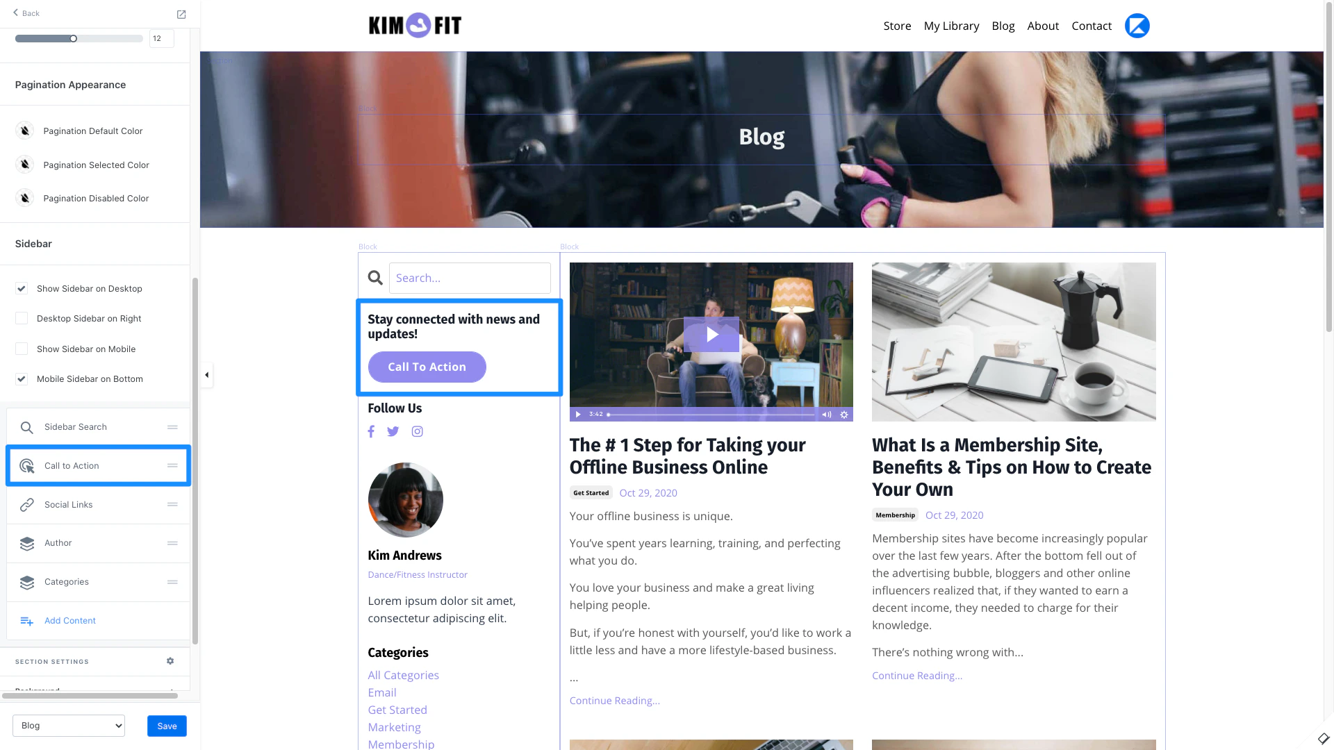 Call to Action block