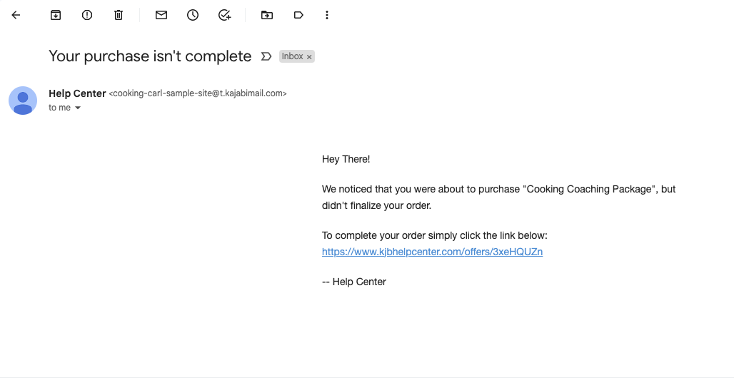 Cart abandonment settings