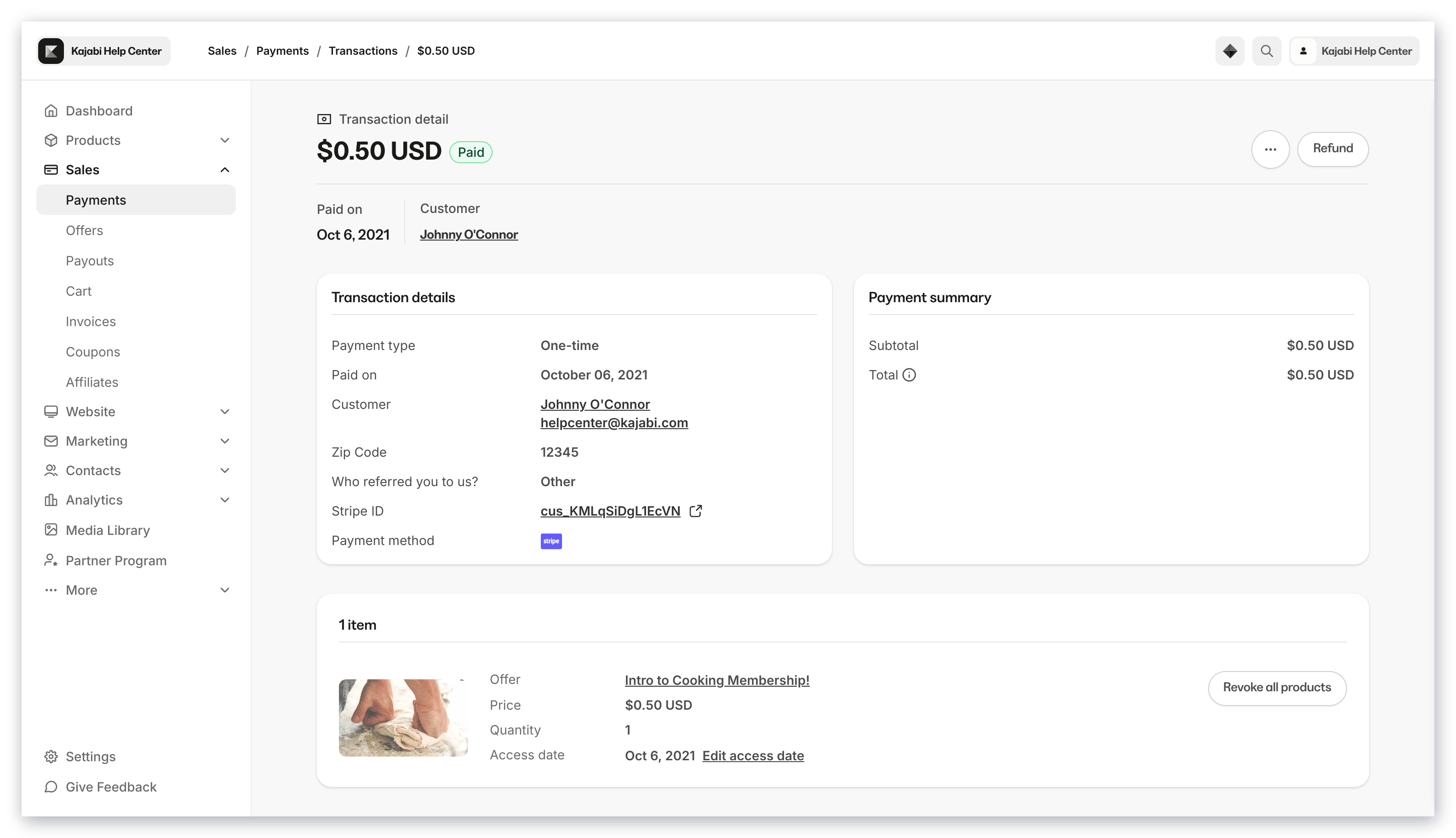 Cancel payments and access
