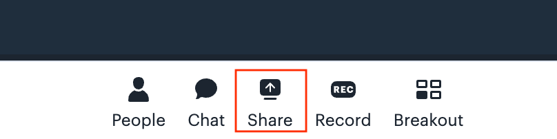 Share control in a Course live session