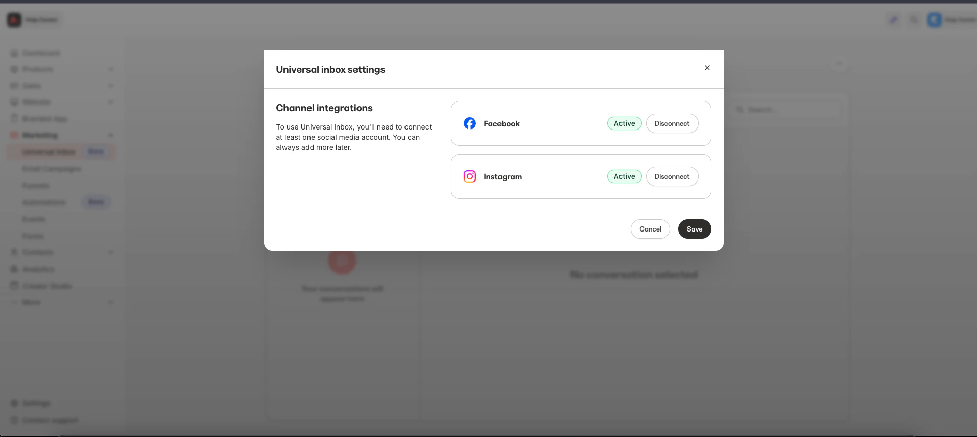 Manage Integrations