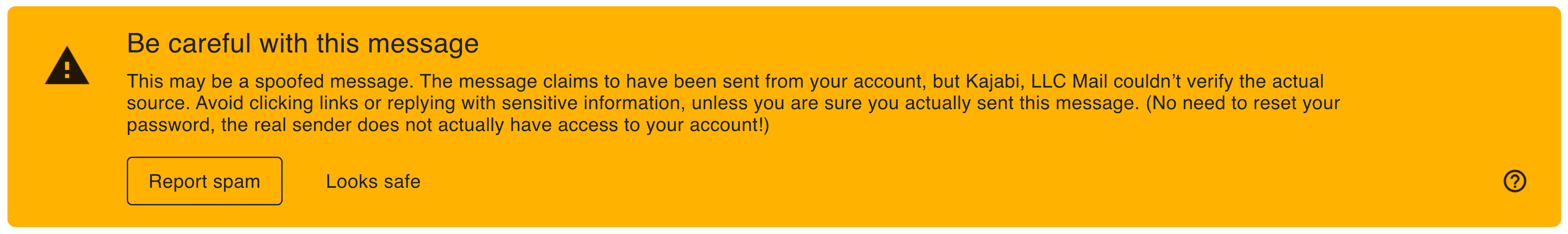 Be careful with this message warning