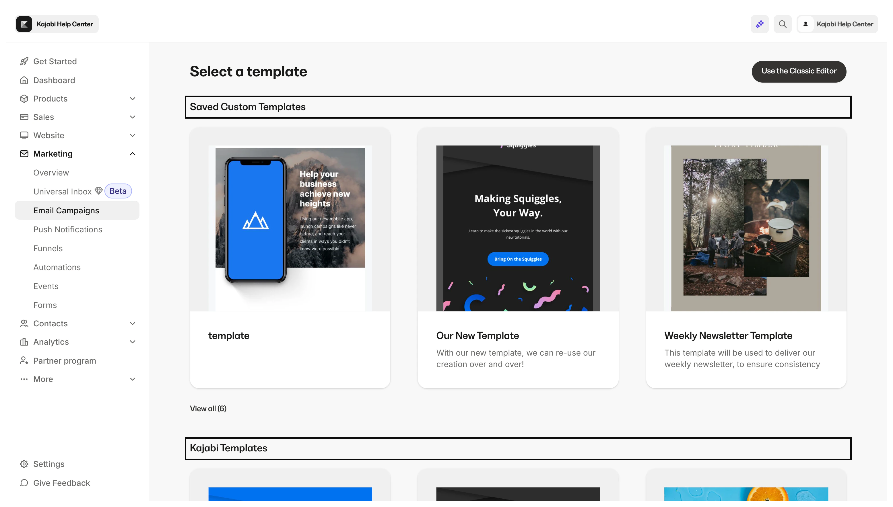 Choose an Email Template