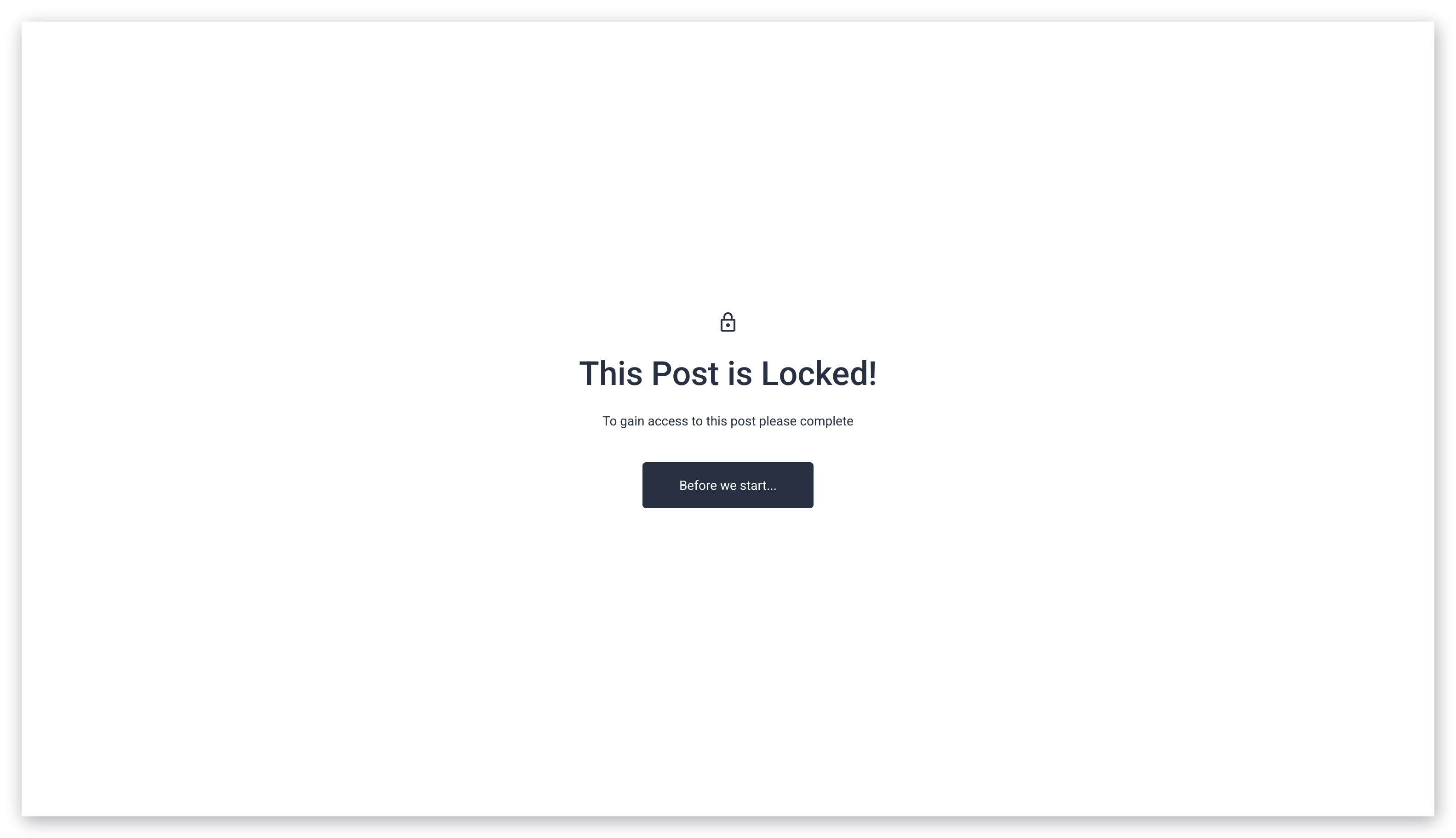 This Post is Locked message