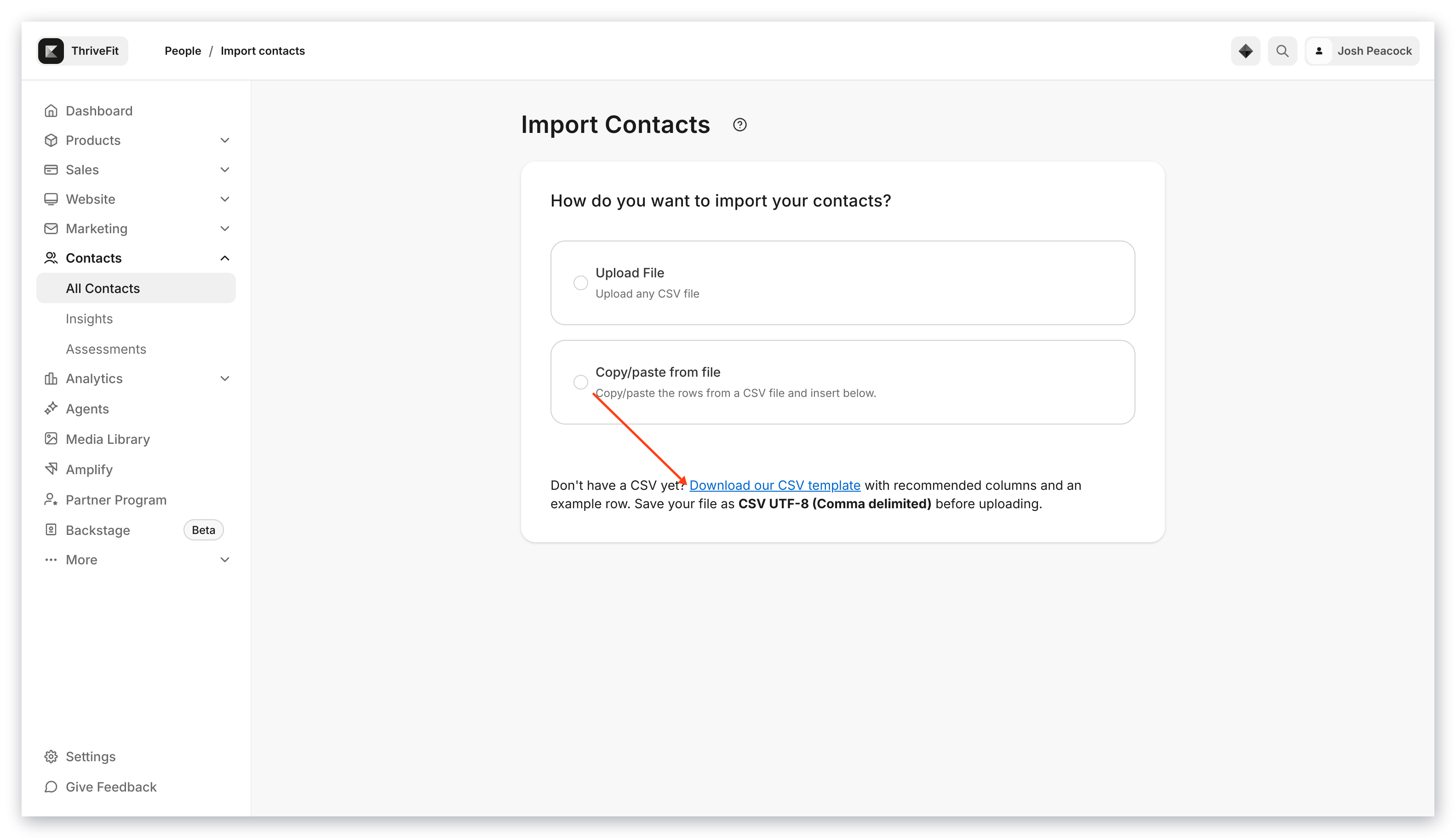 CSV Template