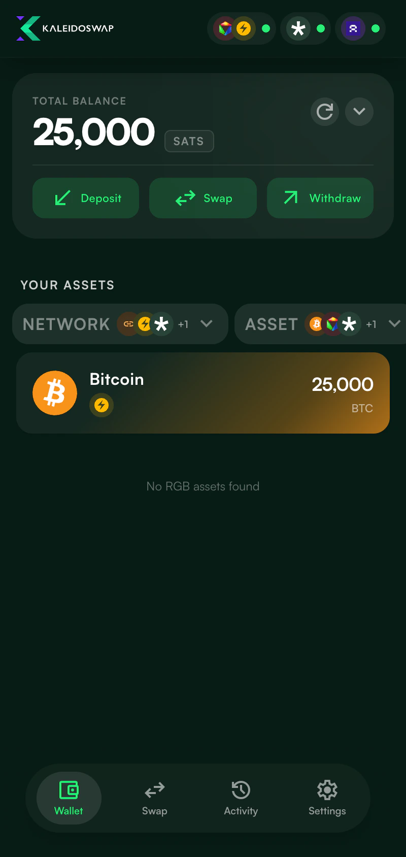 KaleidoSwap dashboard