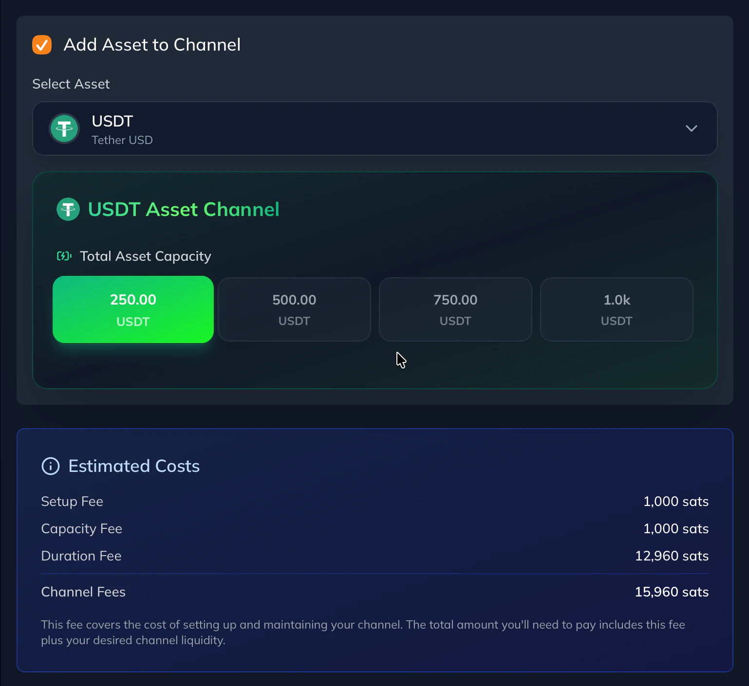 order channel with assets