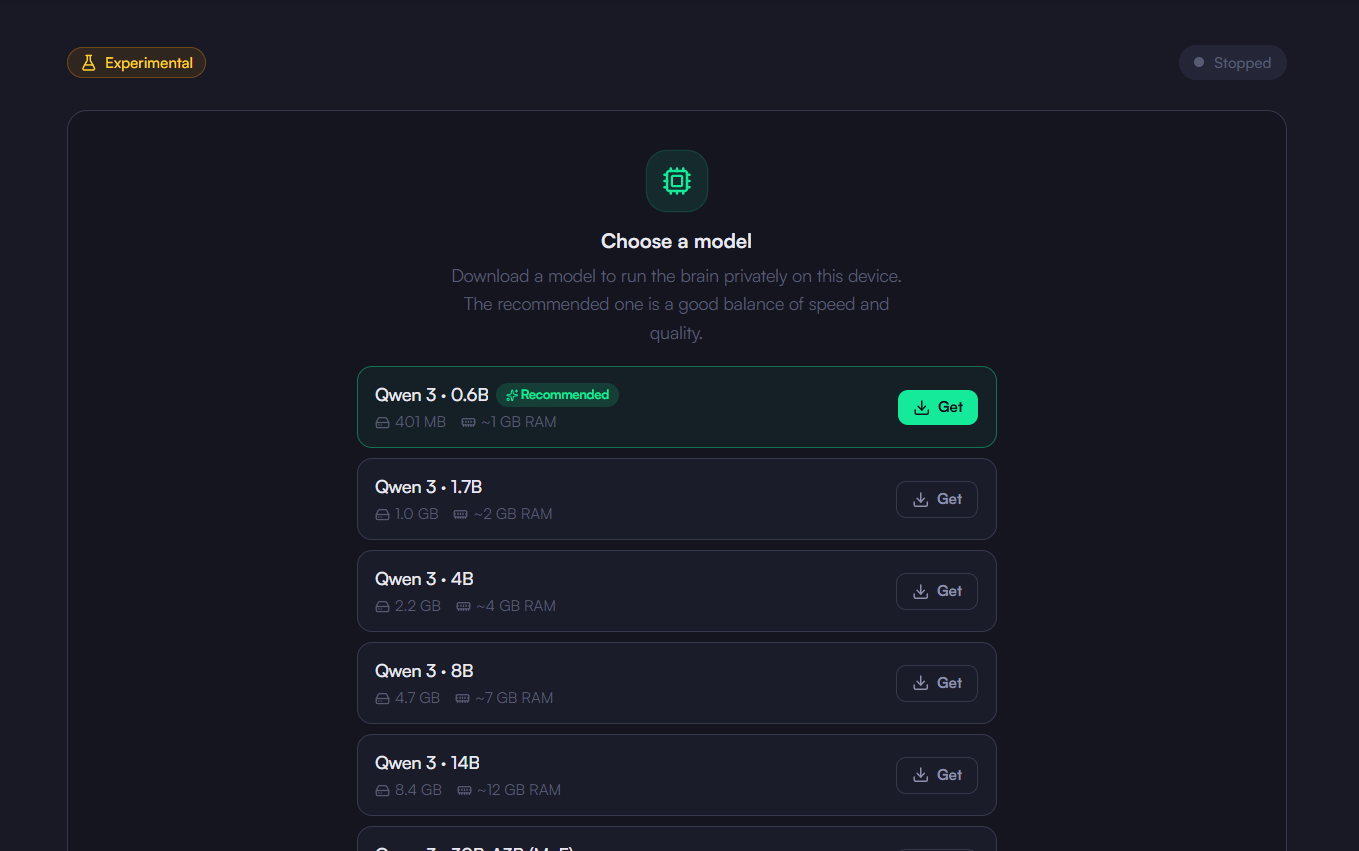 KaleidoMind AI Model download screen