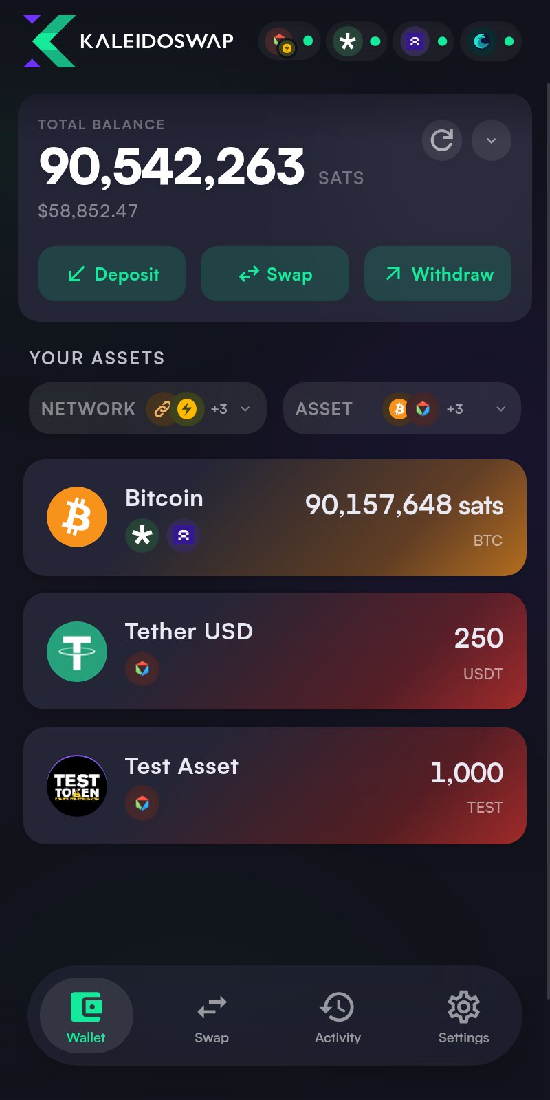 KaleidoSwap dashboard