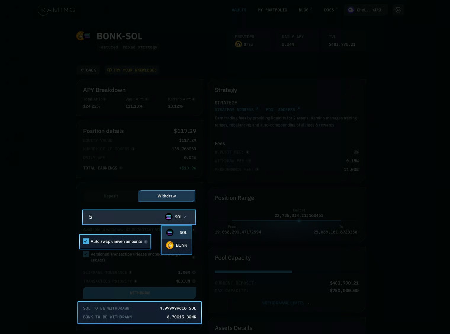 Auto-swap single token withdrawal