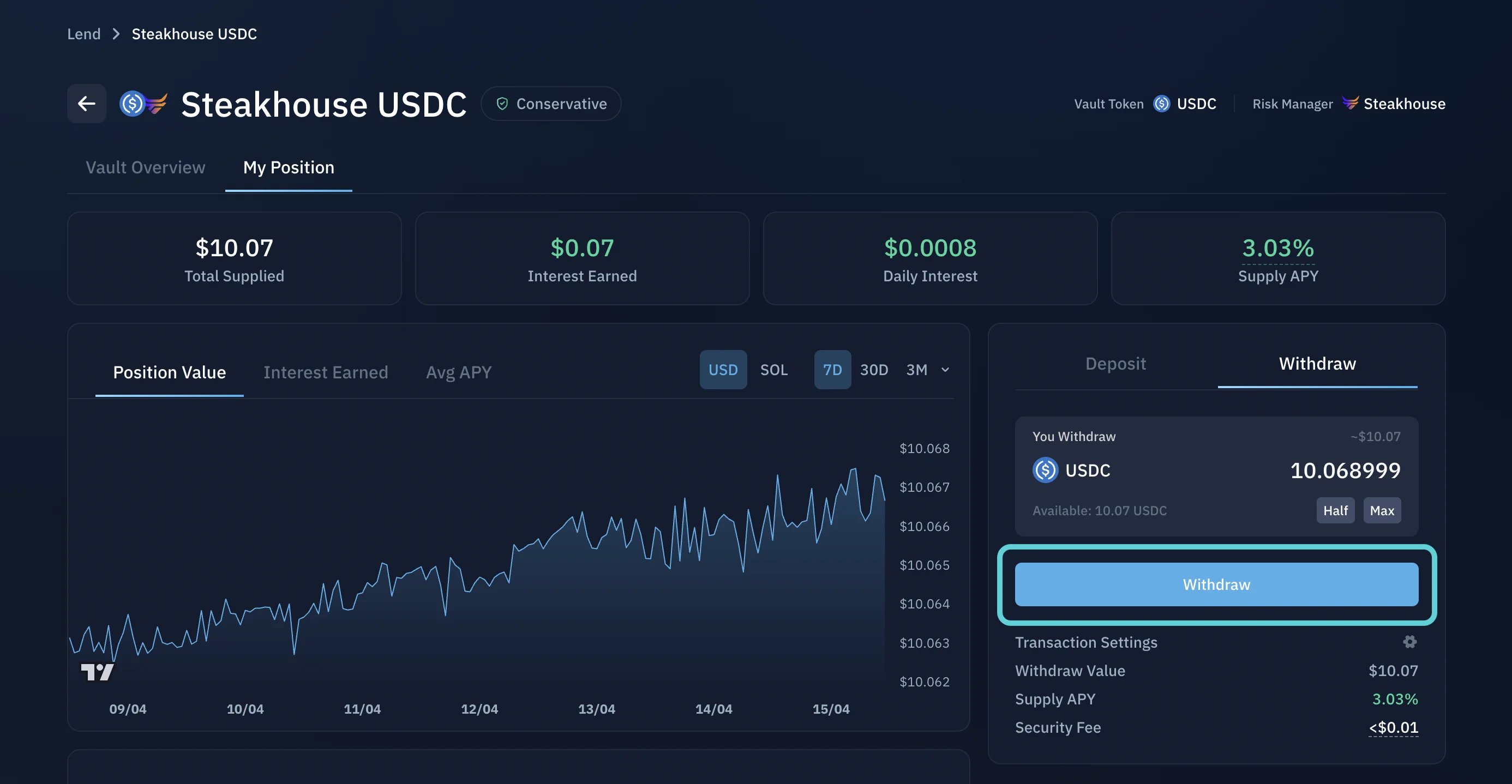 Withdraw from an Earn Vault