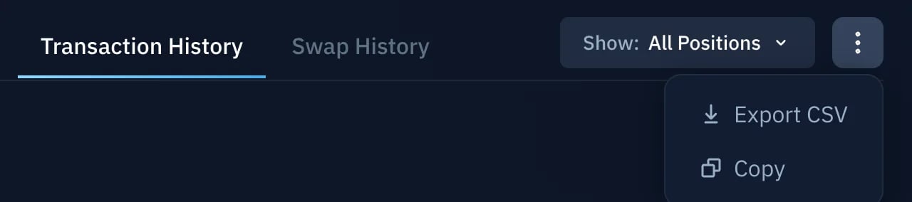 Export CSV or Copy from the menu