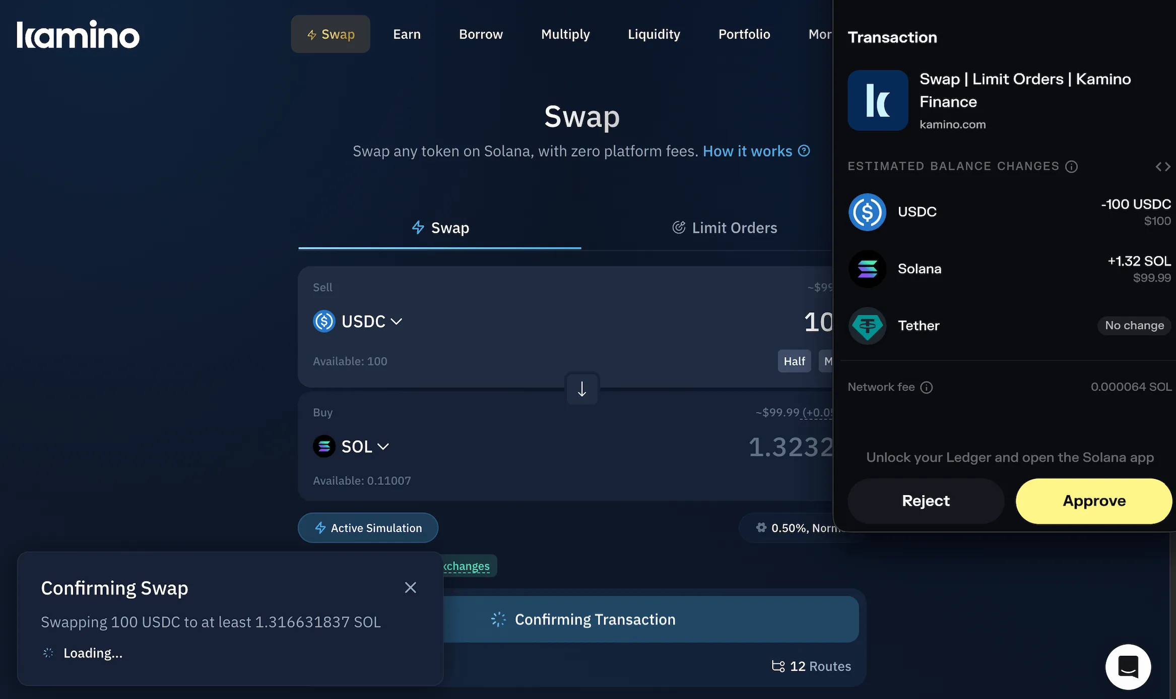 Confirm in wallet