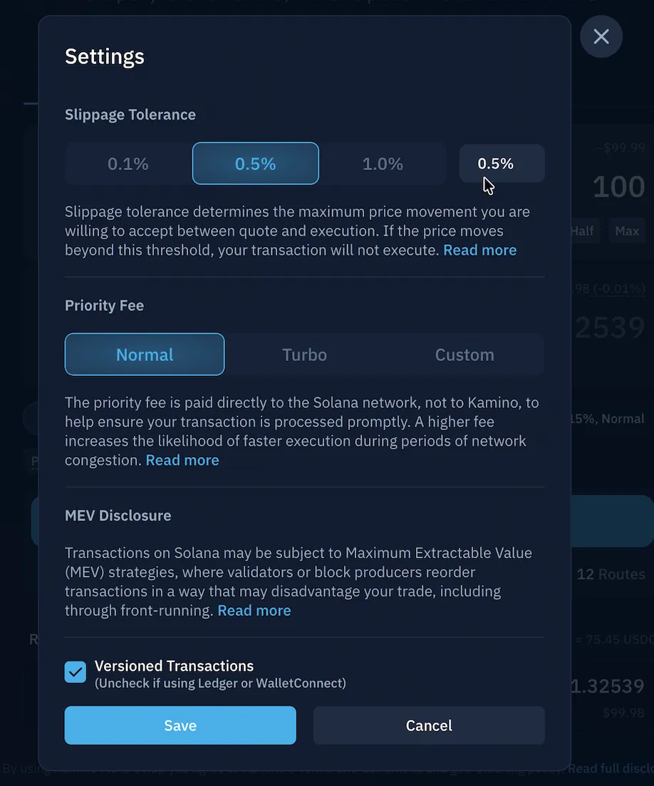 Review settings