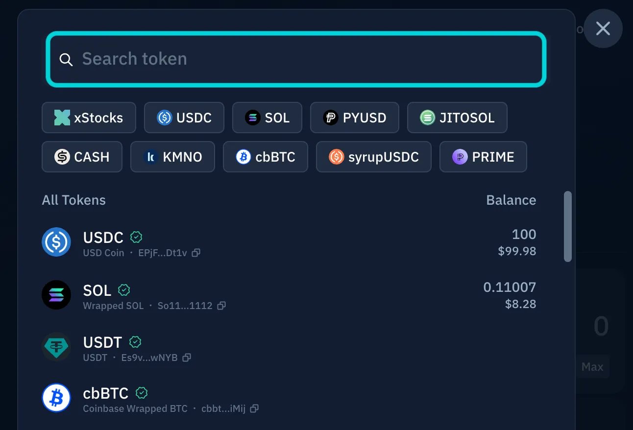 Select token to buy