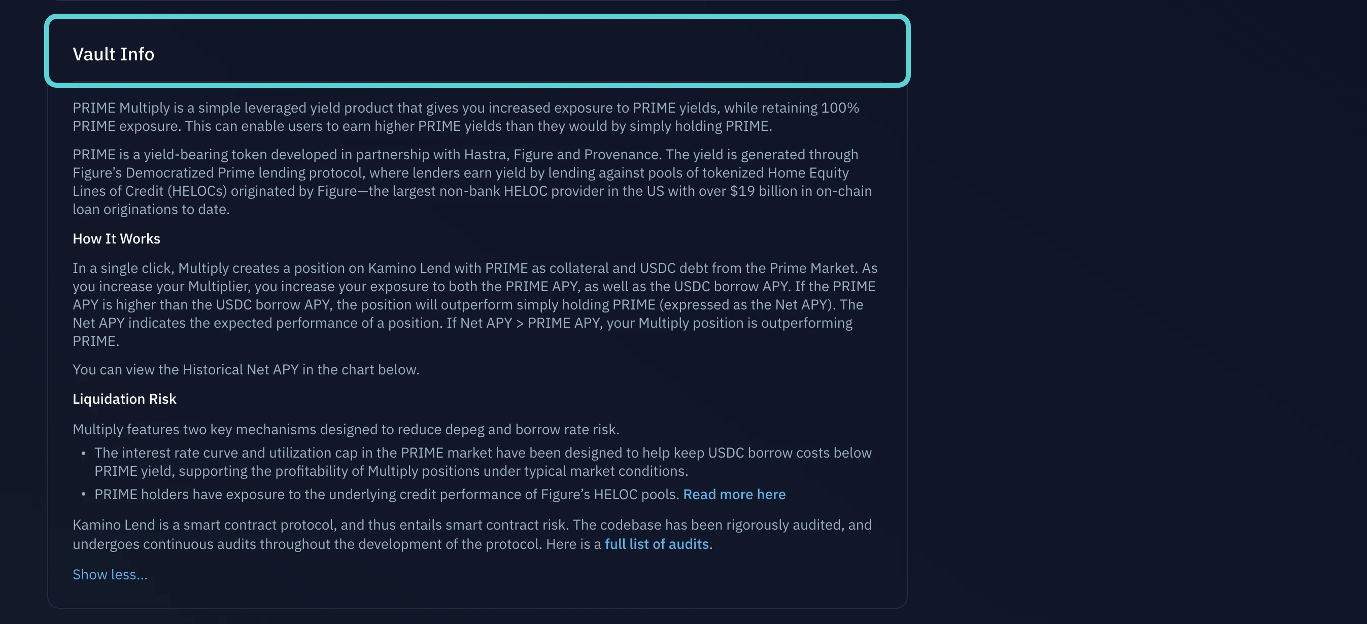 Review vault details