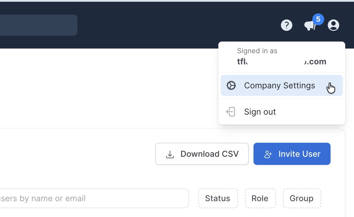 Baa4b317 3f5f 418f A0b4 2790ce64f82e Company Settings Menu