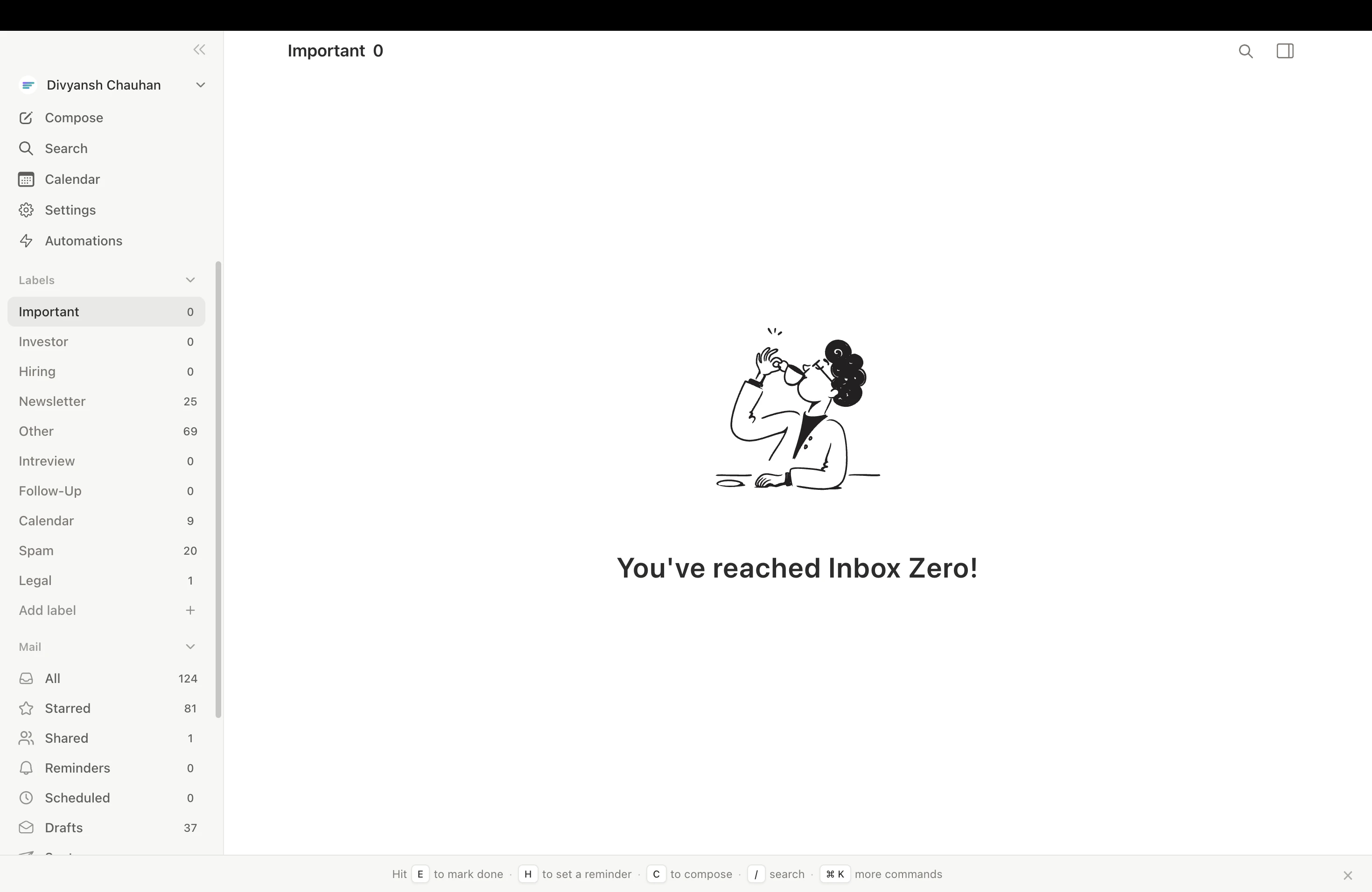 Initial sync progress showing emails loading into inbox