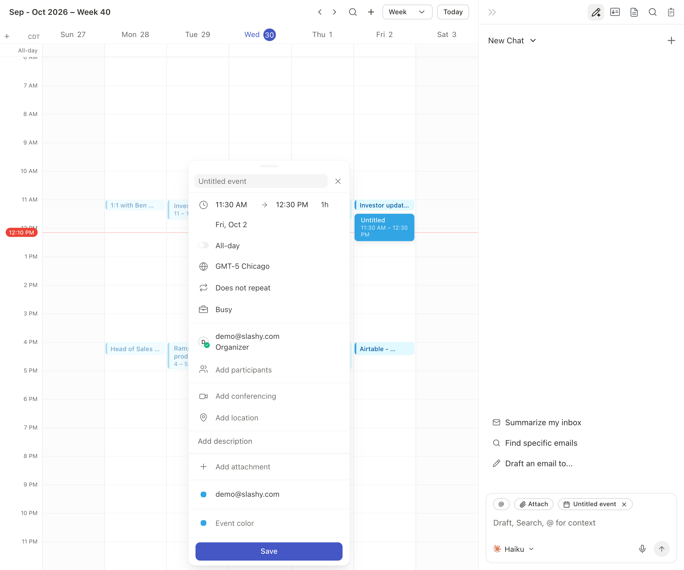 Calendar settings showing toggle switches for each synced calendar