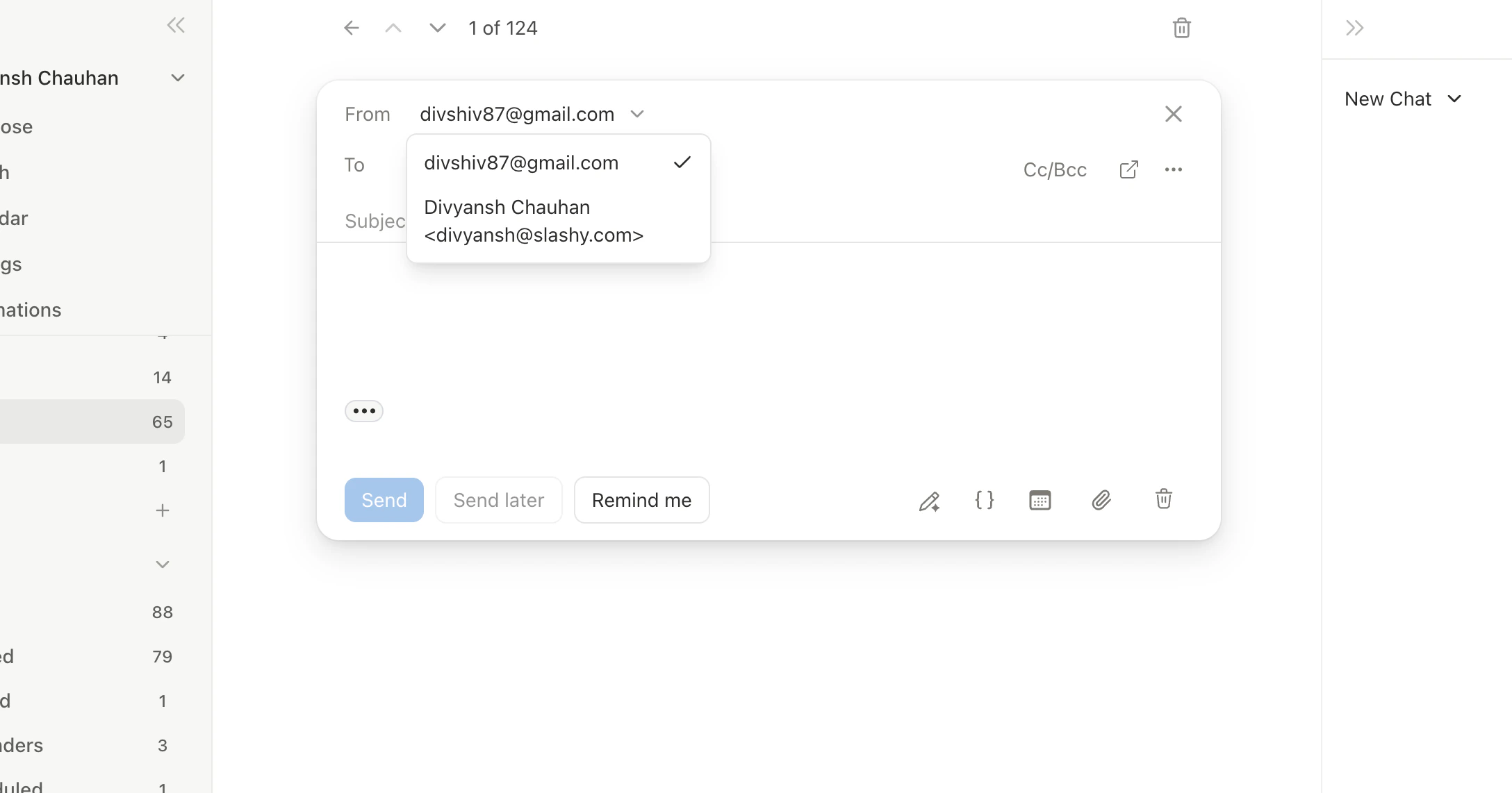 Connected accounts overview showing two Gmail accounts with sync status