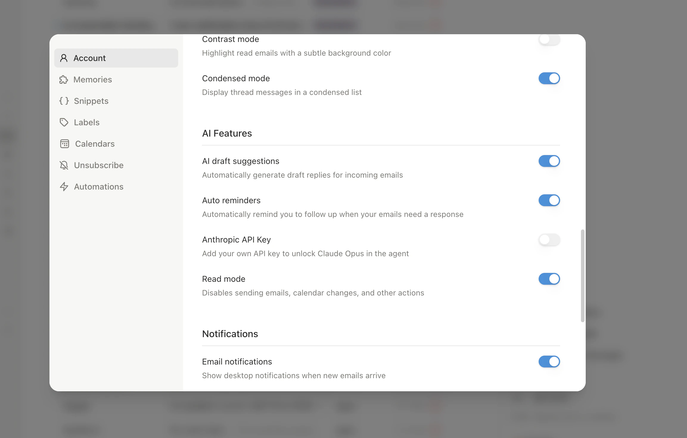 Reminder presets showing snooze options for later today, tomorrow, next week, and custom
