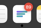 Desktop app showing system tray icon and notification badge on dock
