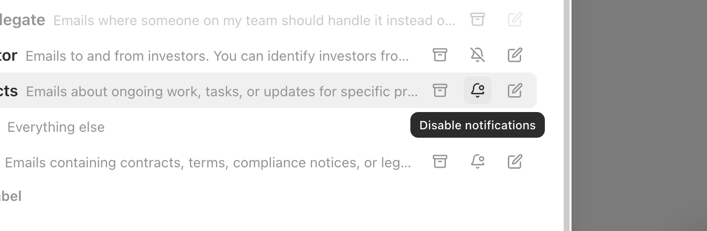 Settings page with notification toggles