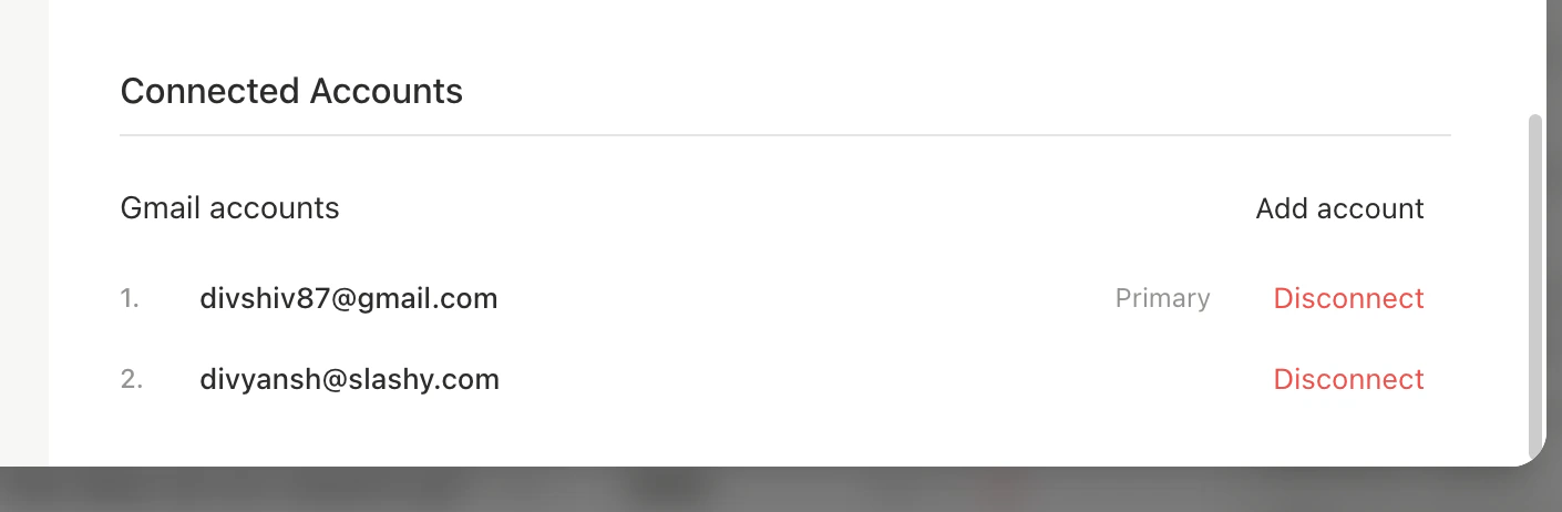 Slashy multi-account view for executive assistants managing multiple inboxes
