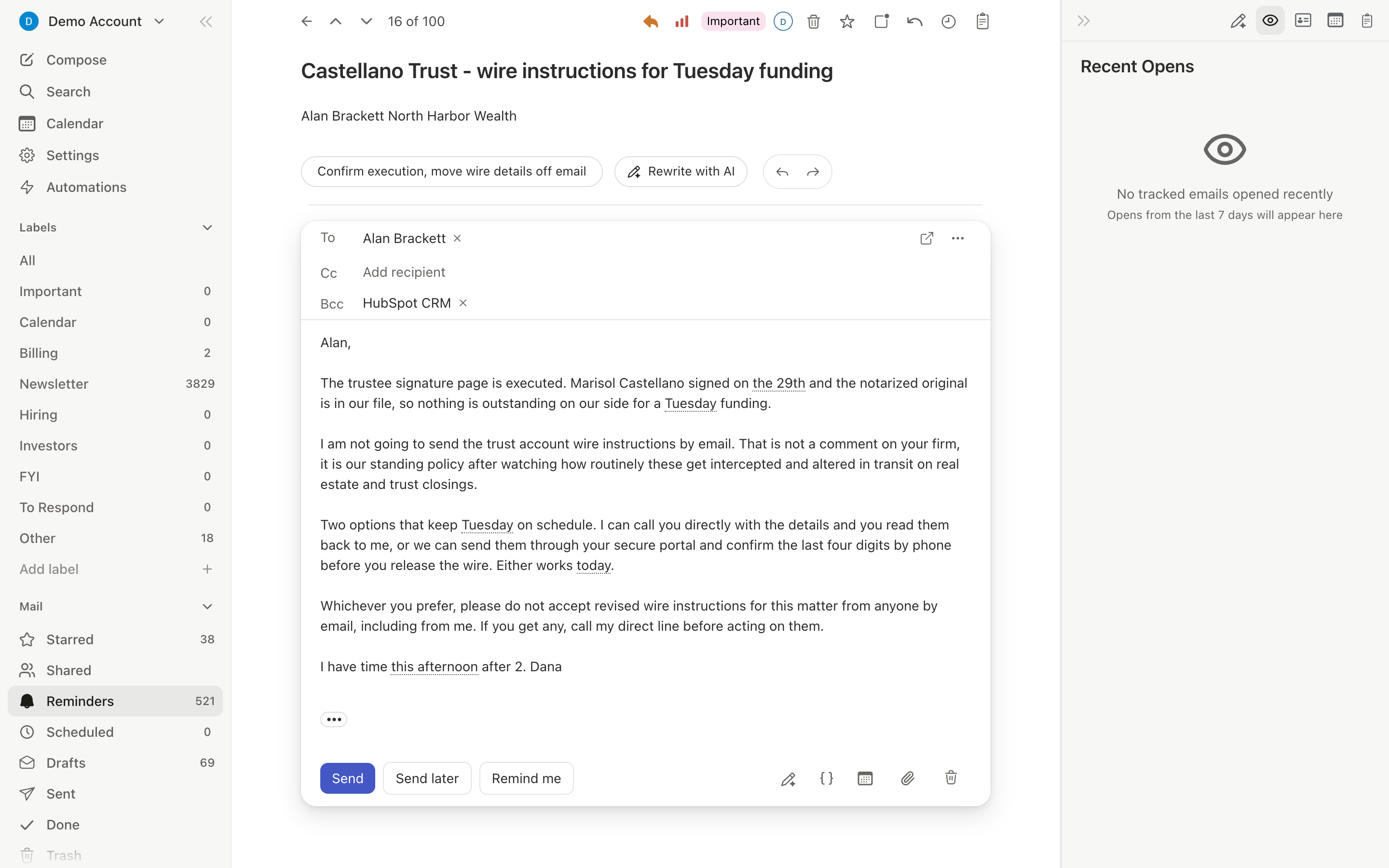 Thread detail view with inline reply editor open
