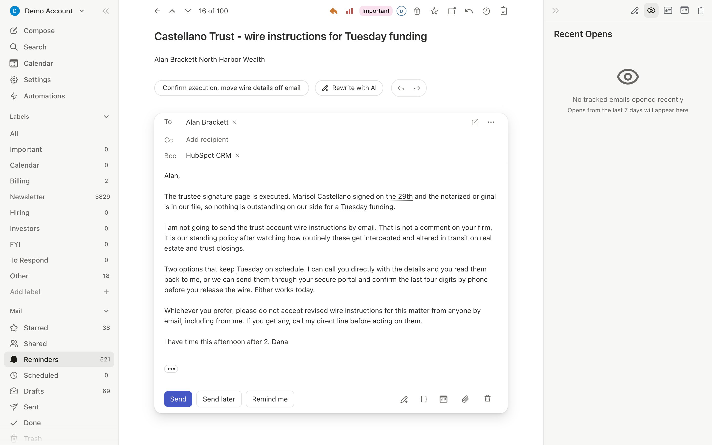 Thread detail view with inline reply editor open