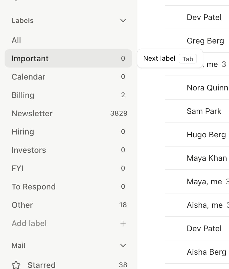 AI importance labels pre-sorting inbox