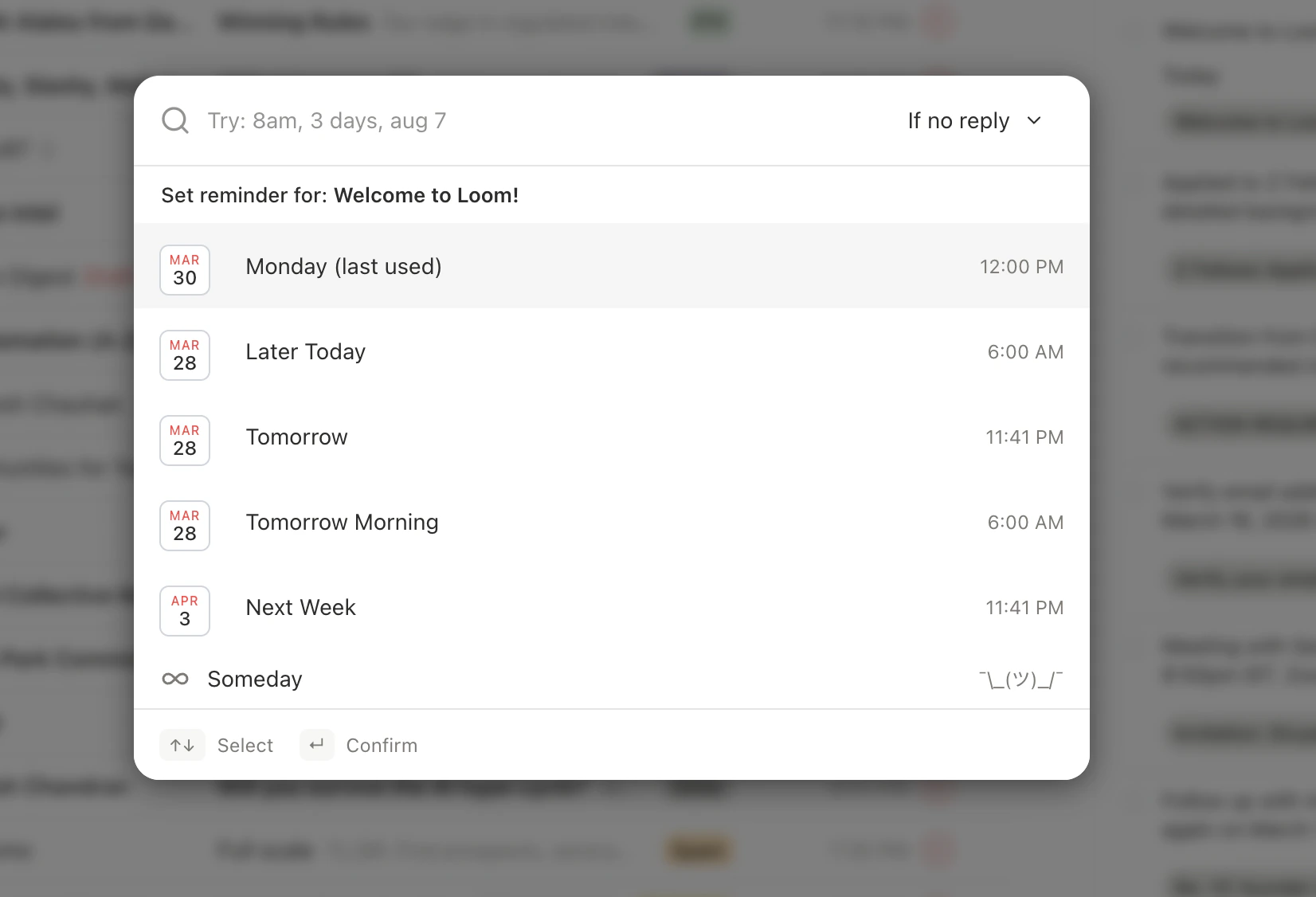 Task detail showing linked email chip and due date picker