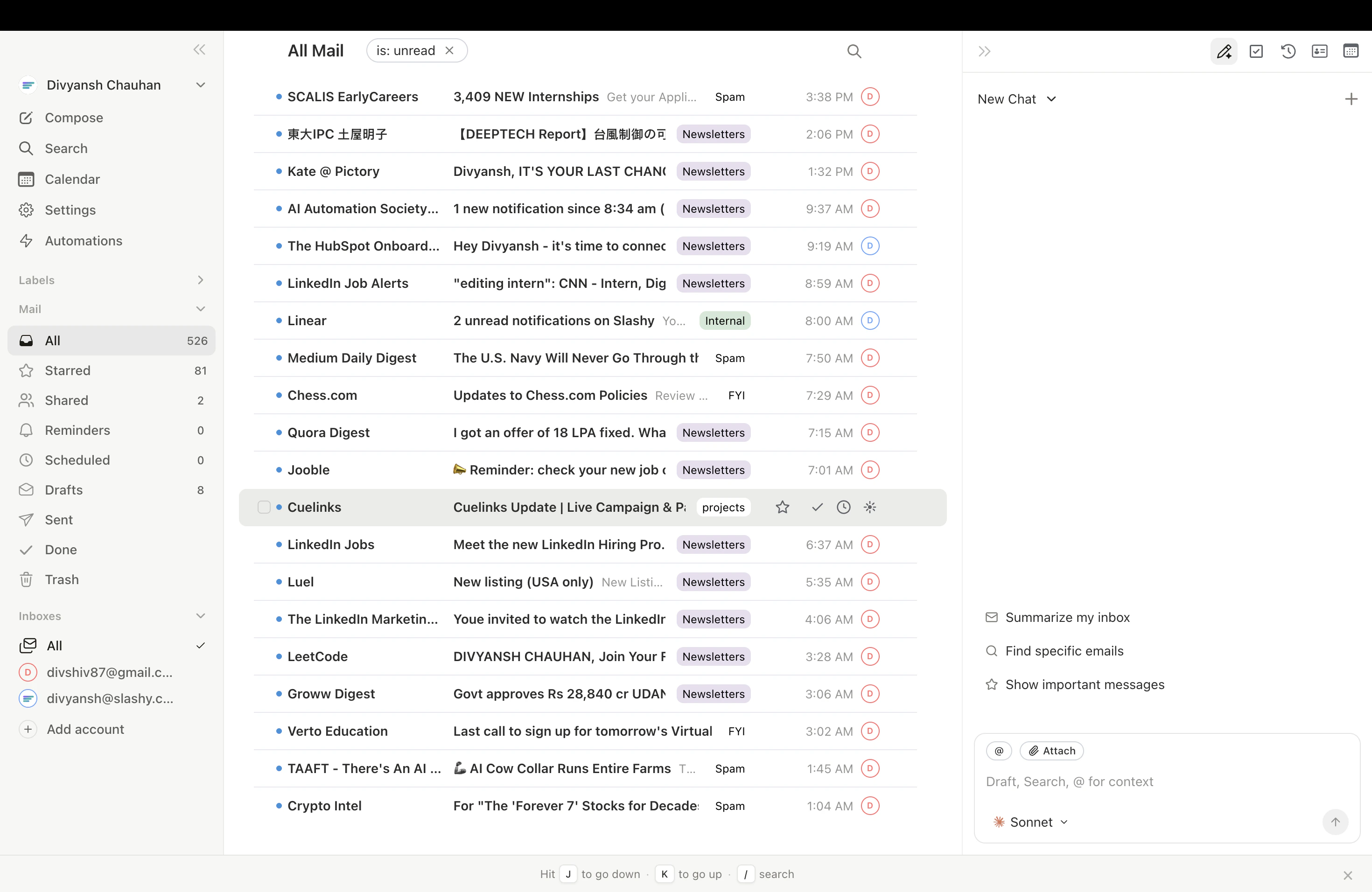 Slashy feature updates