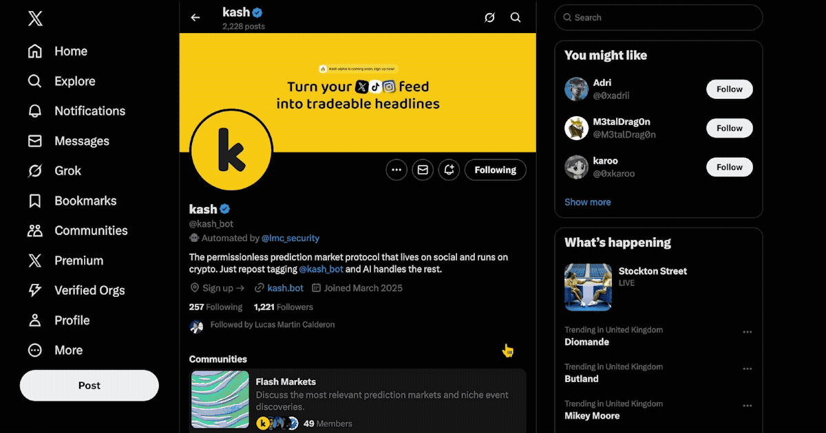 Creating a Kash account walkthrough