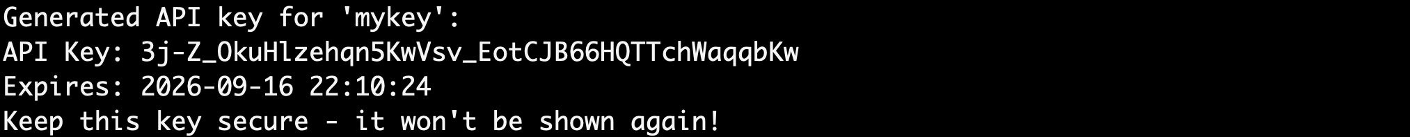 Example: k7 generate-api-key
