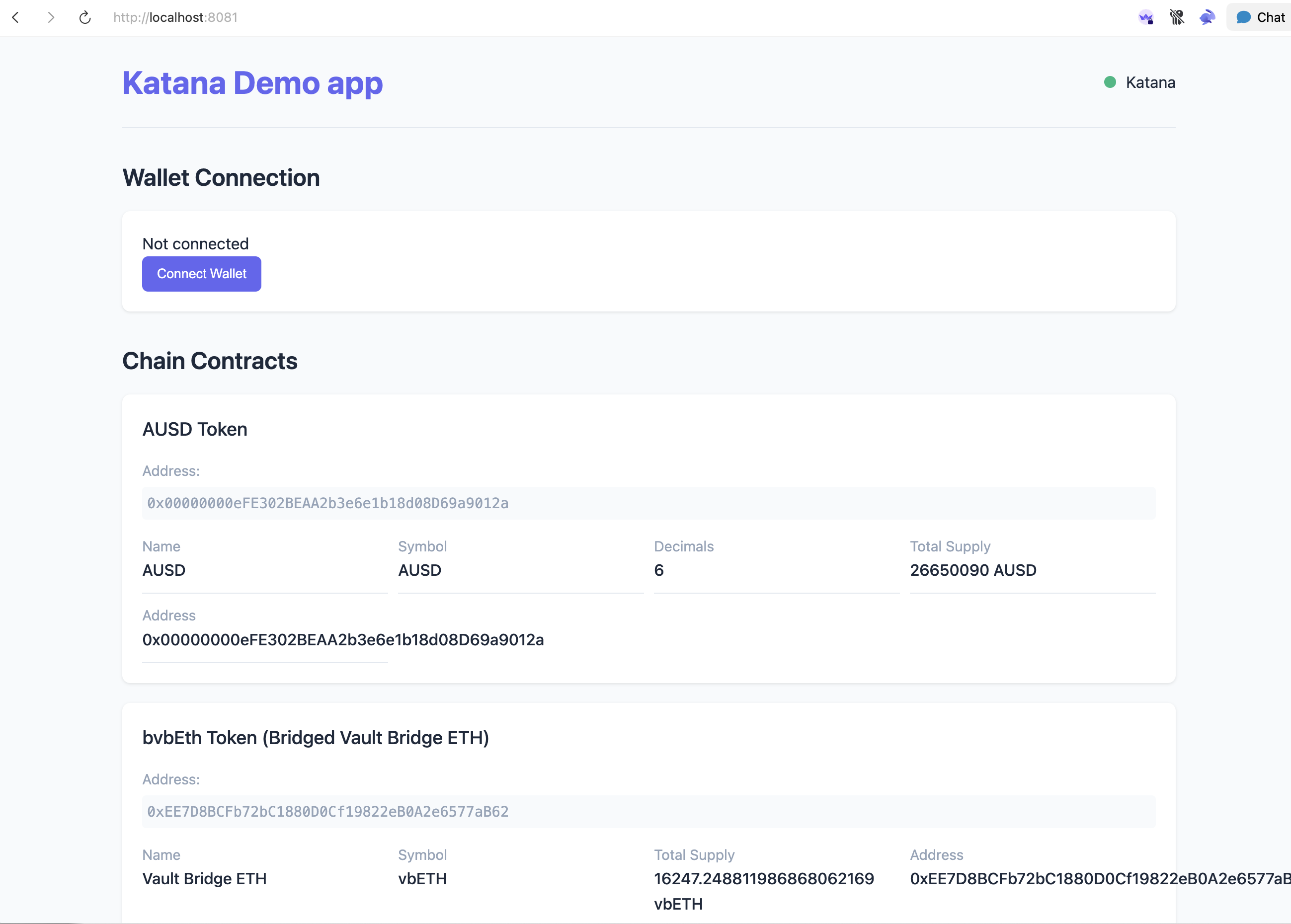 Local dapp running